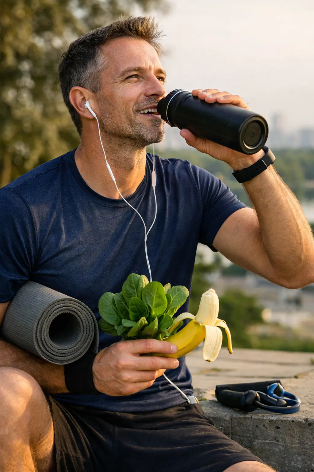 Man in his 40s practicing healthy lifestyle habits for cardiovascular and sexual health